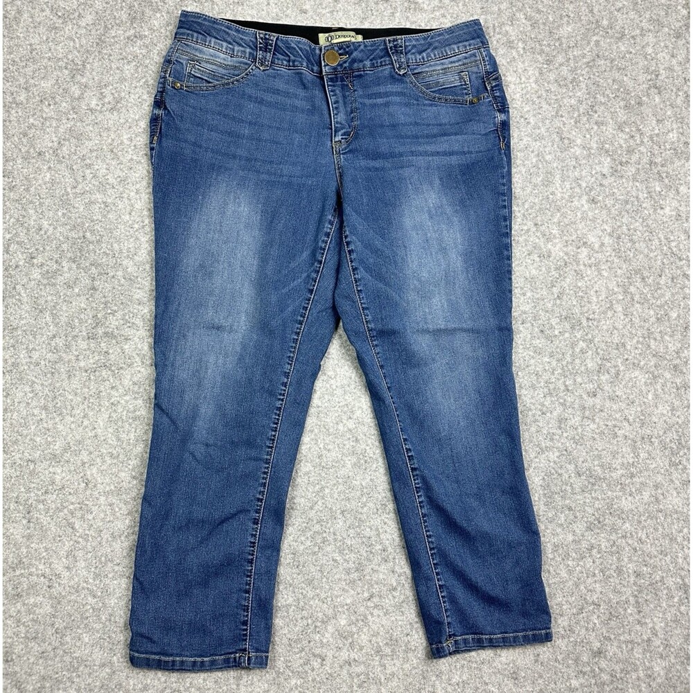 Democracy Ab Solution Jeans Womens Plus Size 16W Blue Boyfriend Stretch Denim